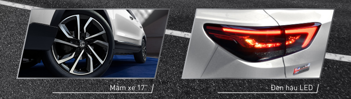 Mâm xe và đèn hậu LED